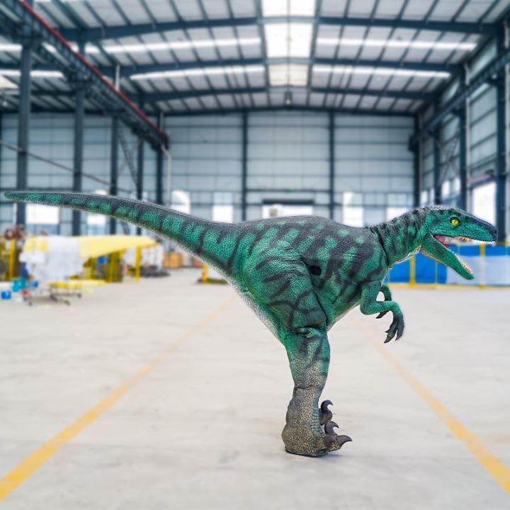 Traje de dinosaurio Velociraptor andante animatónico