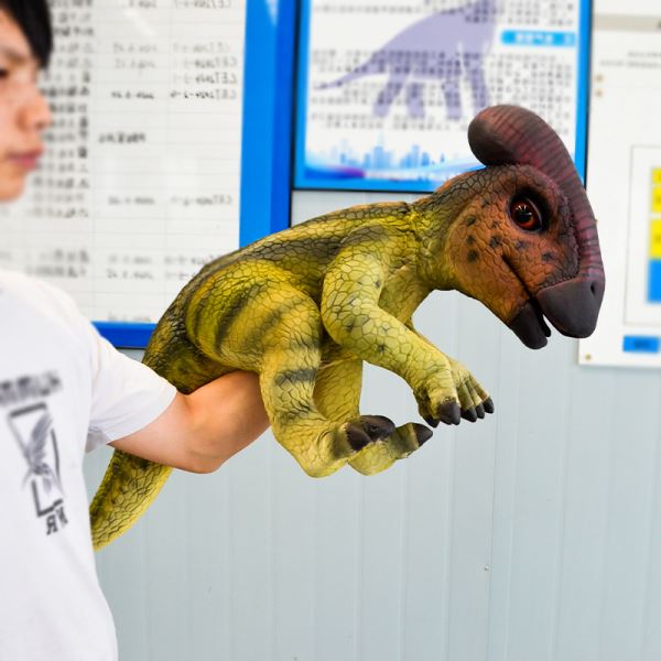 Figura de mano de dinosaurio Parasaurolophus, juguete para niños